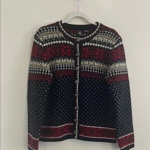 Vintage Skyr Nordic Button Up Wool Sweater Scandinavian‎ Ski Resort S Fair Isle